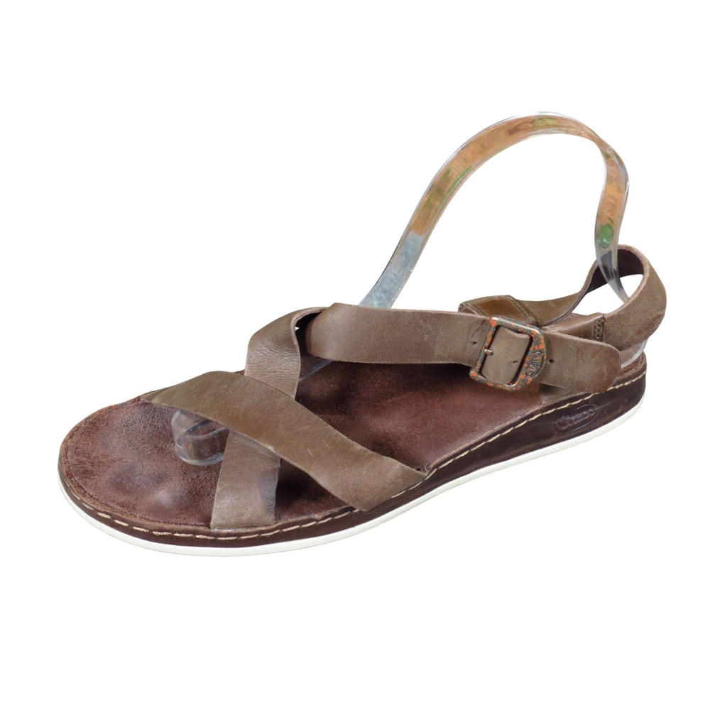 Chaco Otter Womens Strappy Sandal Size 9 Walking Travel Brown Leather J106530